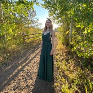 Jenny Yoo Forrest green Inesse dress